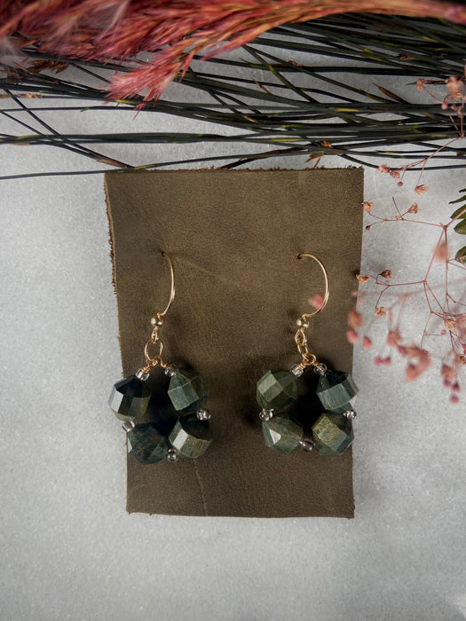 Gold Filled + Eagle Eye Jasper Earrings