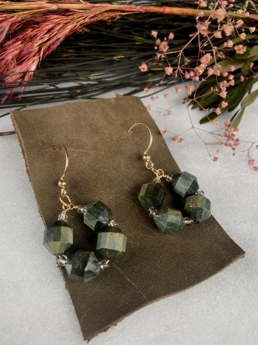 Gold Filled + Eagle Eye Jasper Earrings