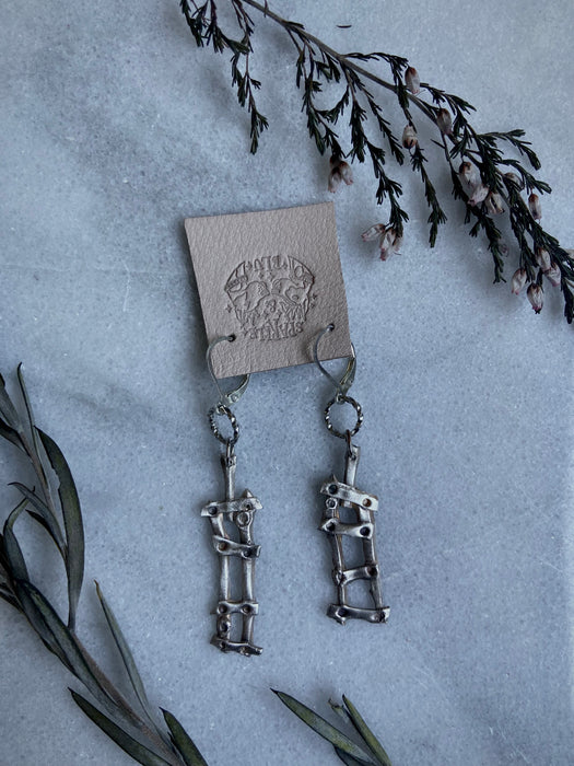 Pure Silver Ladder Earrings