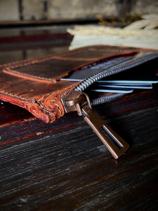 Cecil Unlined Leather Holder - Weathered Cognac