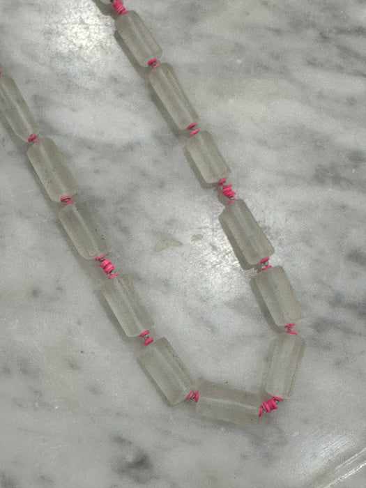 Handmade Quartz + Silk Necklace