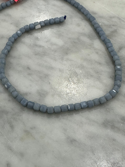 Faceted Cube Angelite Bead Strand