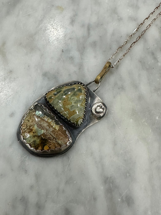 Double Variscite Sterling Necklace