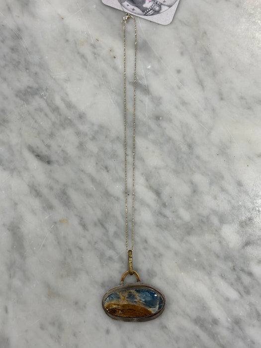 Blue Opal Scenic Stone Necklace