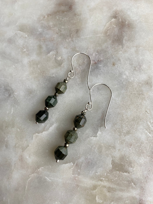 Eagle Eye Jasper Stick Earrings