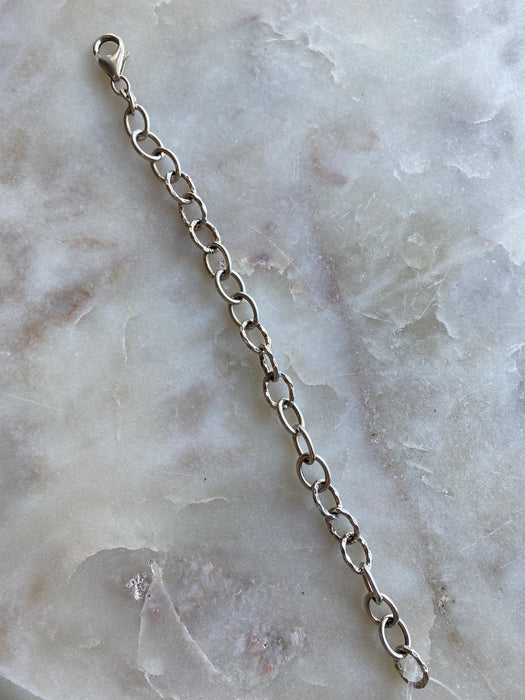 Vintage Hammered Link Sterling Bracelet