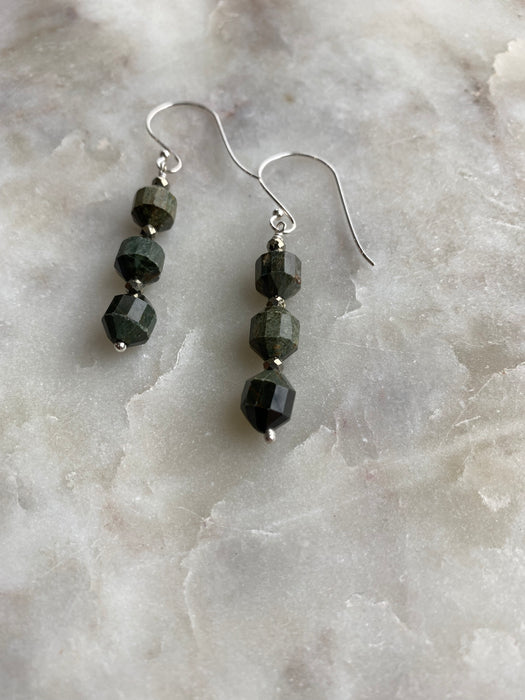 Eagle Eye Jasper Stick Earrings