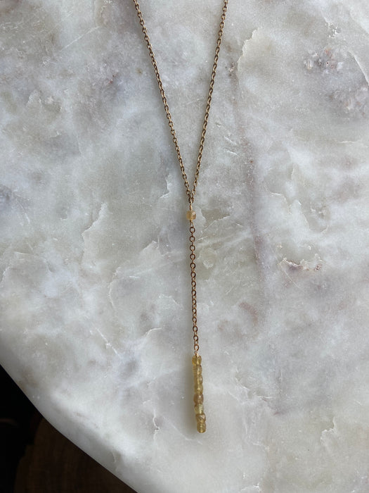 Honey Jade Vermeil Antique Watch Chain Long Necklace