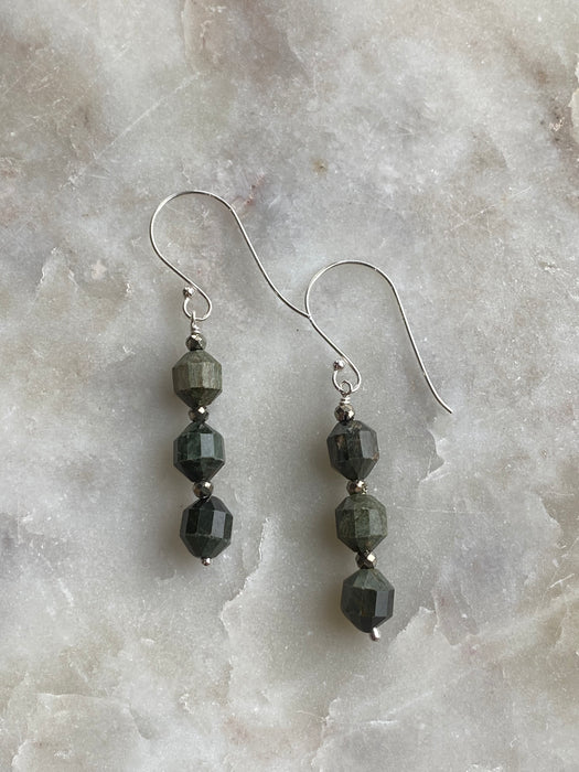 Eagle Eye Jasper Stick Earrings