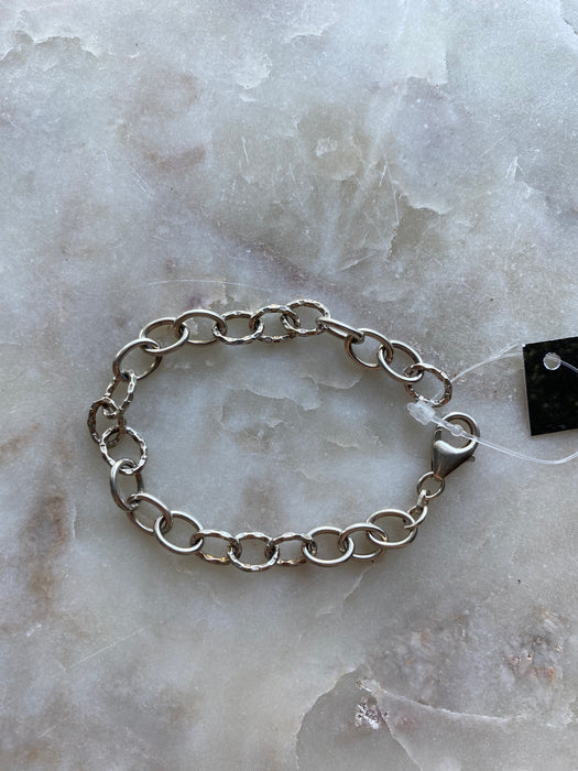 Vintage Hammered Link Sterling Bracelet