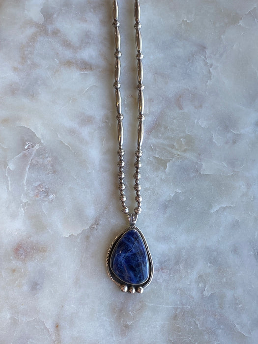 Native American Handmade Sodalite Sterling Necklace