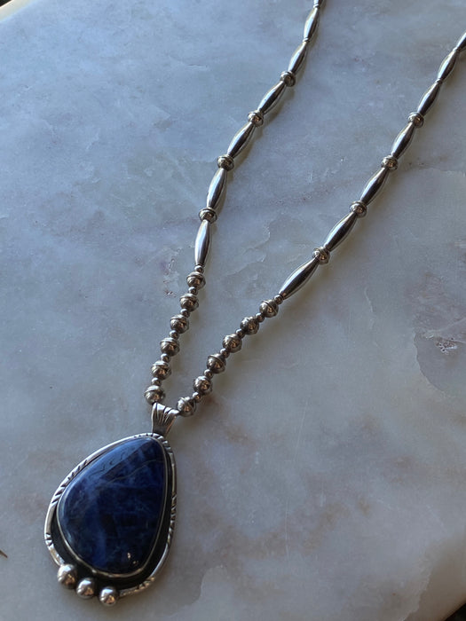 Native American Handmade Sodalite Sterling Necklace