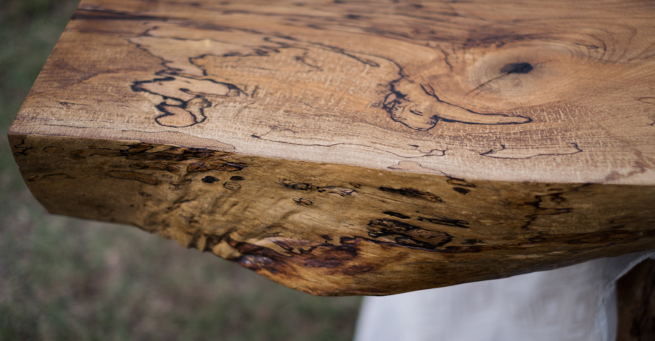 Spalted Magnolia Live Edge Floating Shelf