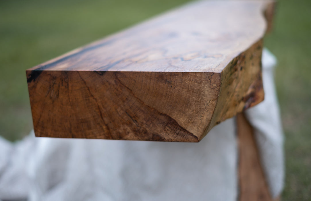 Spalted Magnolia Live Edge Floating Shelf