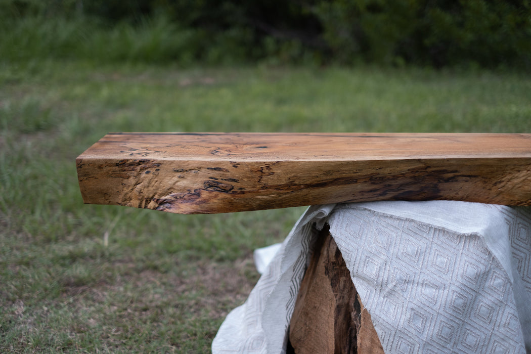 Spalted Magnolia Live Edge Floating Shelf