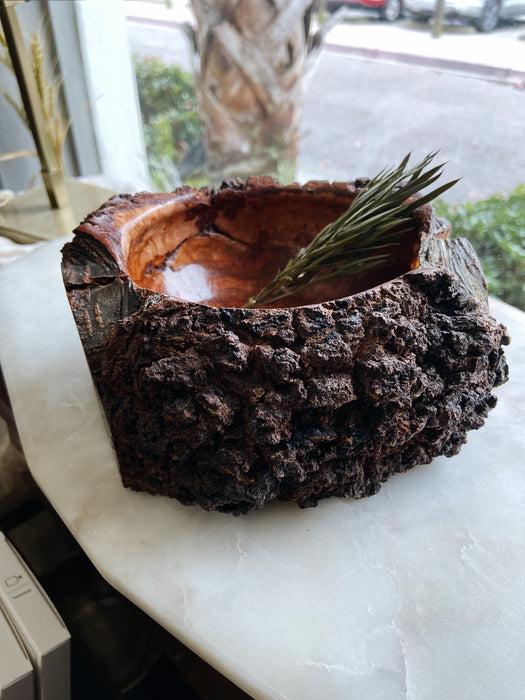 Hand Turned Cherry Burl Live Edge Bowl