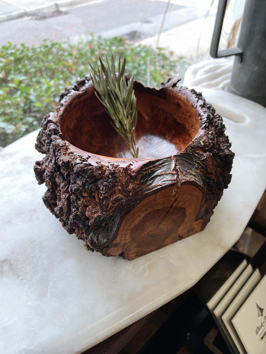 Hand Turned Cherry Burl Live Edge Bowl